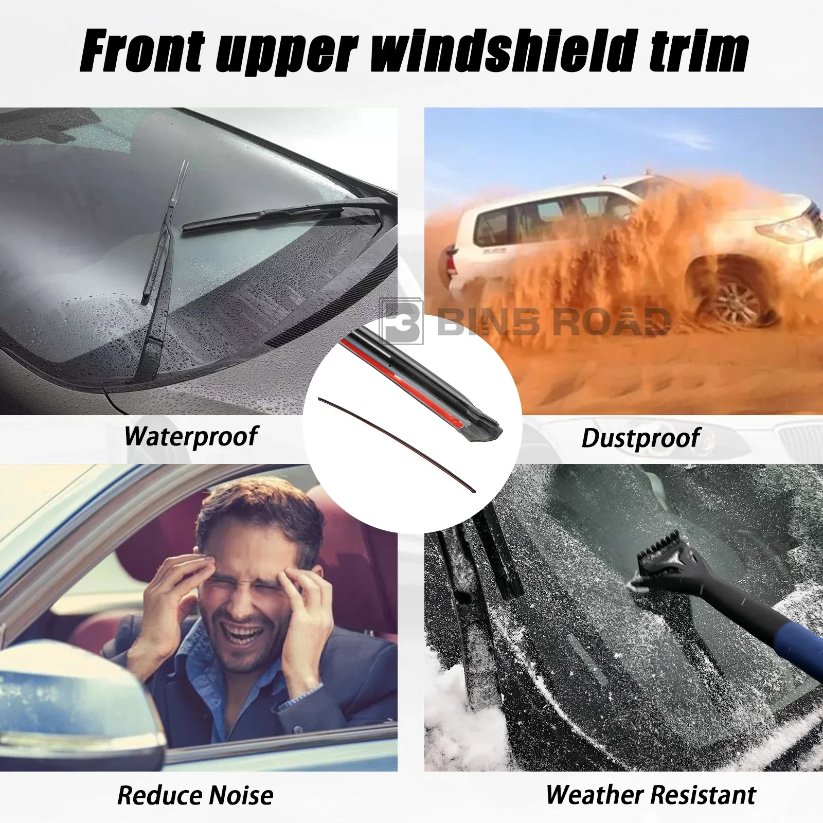 51317166841 Windshield Moulding Seal - Front Upper - Image 5