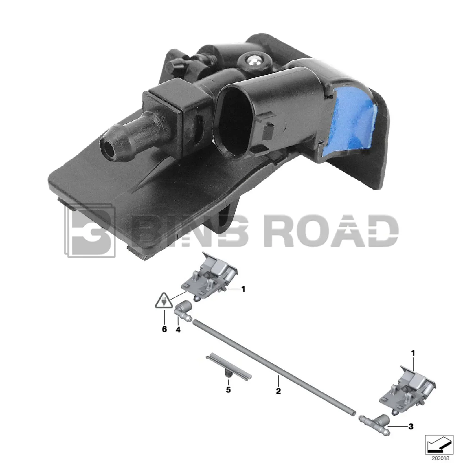 61667183343 Washer Sprayer Nozzle - Image 5