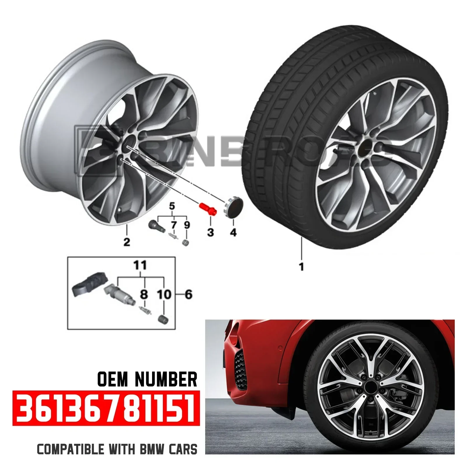 36136781151 Wheel Bolt Nuts - Image 3