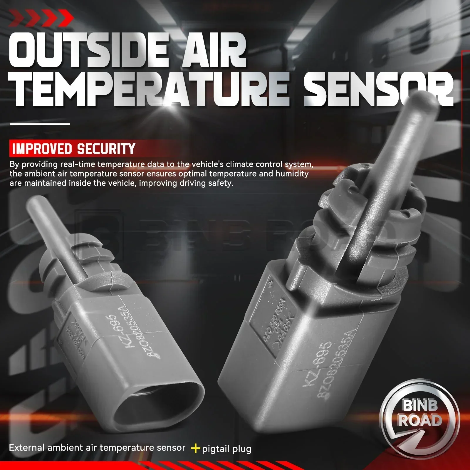 8Z0820535A + 1J0973702 Outside Ambient Air Temperature Sensor with Plug - Image 3