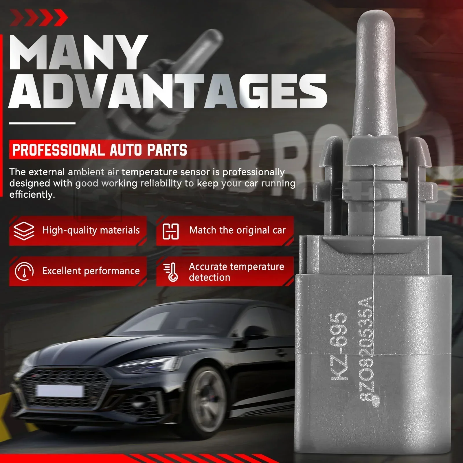 8Z0820535A + 1J0973702 Outside Ambient Air Temperature Sensor with Plug - Image 4